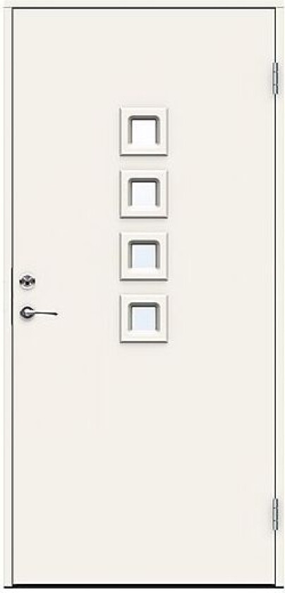 Michigan ytterdør med glass 100x210 cm høyrehengslet hvit
