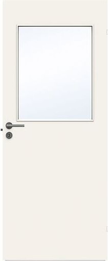 Dør stable g21 9x20 hvit 4mm klart herdet glass