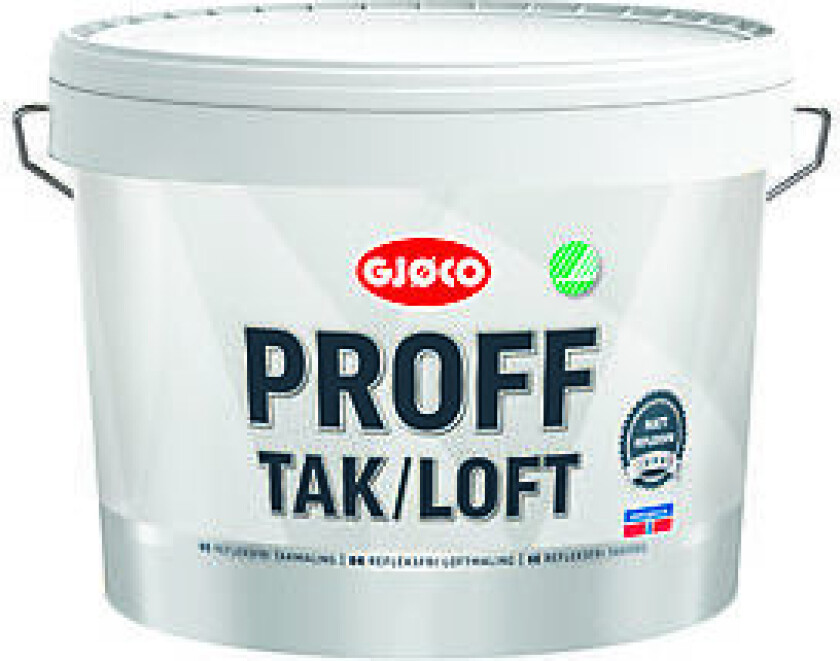 Proff tak/loft hvit 9l maling gjøco