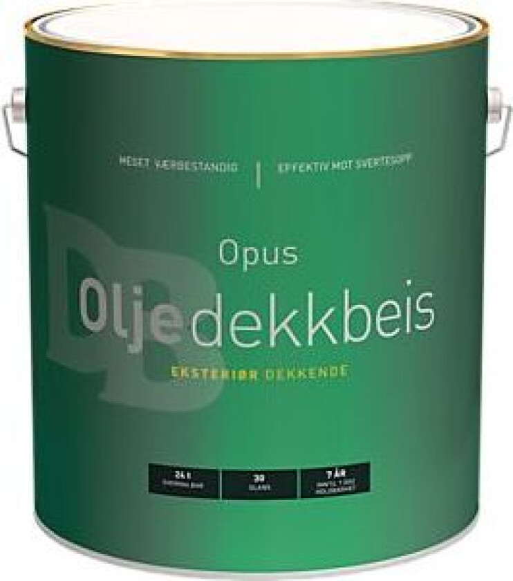 Oljedekkbeis glansgrad 30 base hvit 9 liter