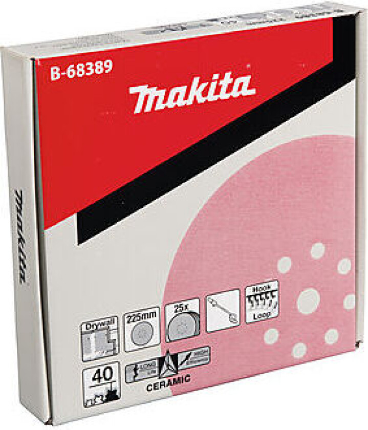 Slipepapir 225 mm B-68389 40 25 stk