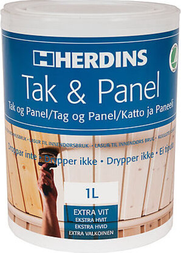 Tak og panelhvitt ekstra hvit 1 liter