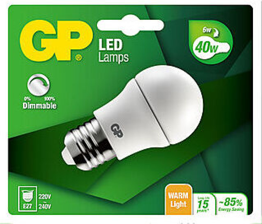 Lyspære led mini globe dimbar E27 6 Watt