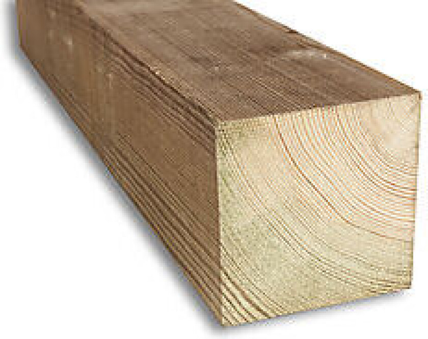 Konstruksjonsvirke C18 impregnert furu 98x98 mm