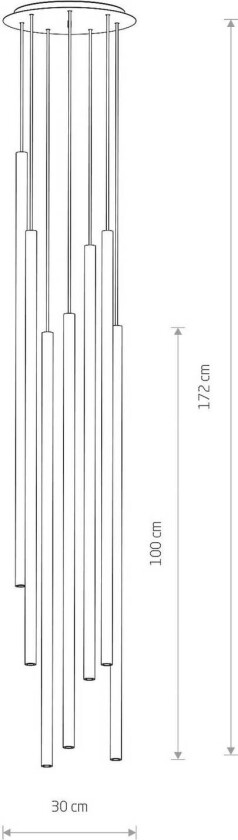 Laserpendellampe, syv lys, svart