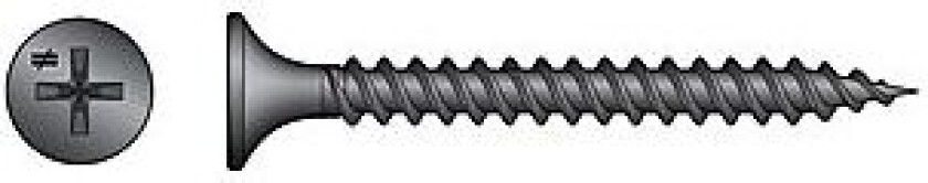 Gipsskrue QD bånd 3,5x25 mm tre/stål sort 2500 stk