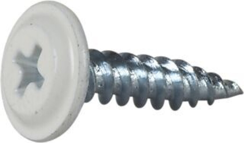 Montasjeskrue 4,2x19 hvit a250skarp spiss tre/stål