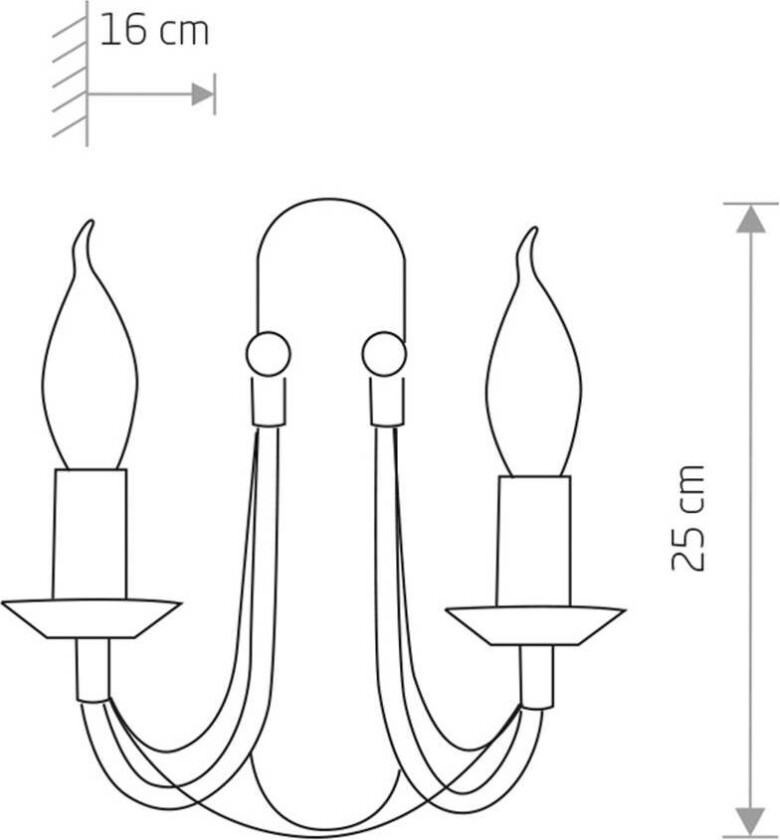 Ares vegglampe i lysekronedesign, to lamper