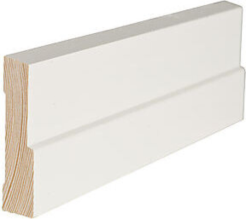 Fotlist profilert 15x70 mm hvitmalt furu NCS S0502Y