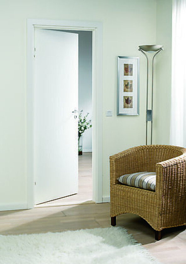 Dørblad easy 90x210 hvit bomull lett glatt dør