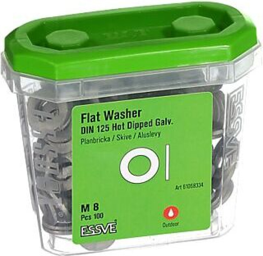 Bilde av Underlagsskive m8 din 125 fzv -100 skive varmforsinket din125 - hv200