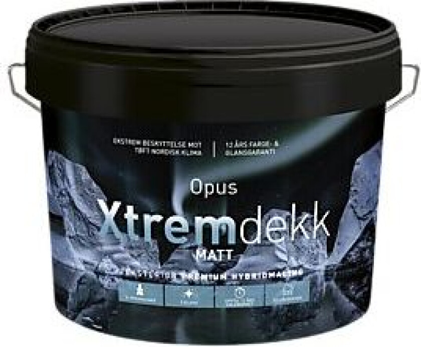 Opus Xtremdekk maling matt hvit 2,7 liter