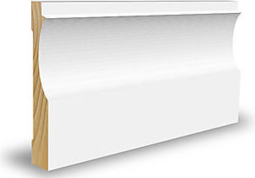 Bilde av Gulvlist furu profilert CW243 hvit bomull S0502-Y 15x70x4400 mm