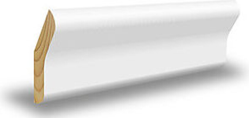 Taklist furu skrå hvit bomull S0502-Y 15x45x4400 mm