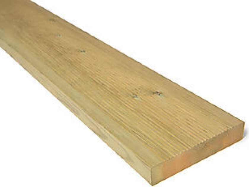 Terrassebord med riller impregnert furu klasse 1 28x145 mm