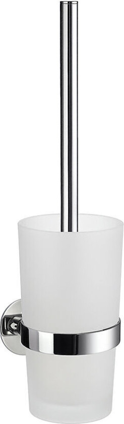 Wc-børste krom yk333 beholder i frostet glass