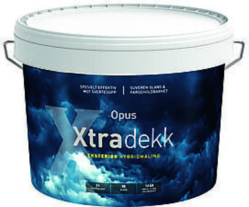 Hybridmaling glansgrad 30 hvit 9 liter