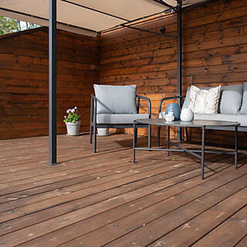 Terrassebord royalimpregnert brun furu 28x145 mm