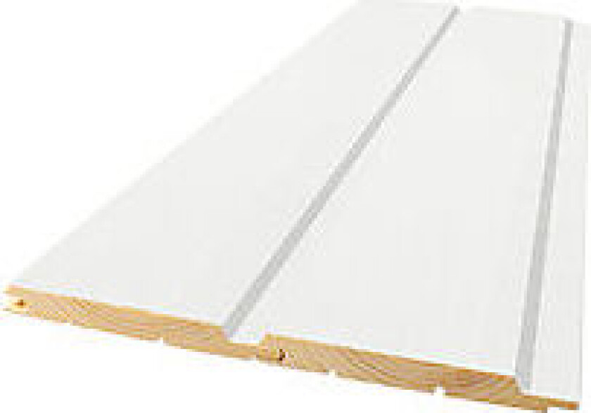 Bilde av Skyggepanel med skrå kant 14x120 mm hvitmalt