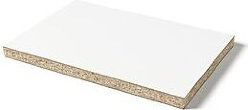 Hobbyplate spon melaminbelagt 19x2480x600 matt hvit