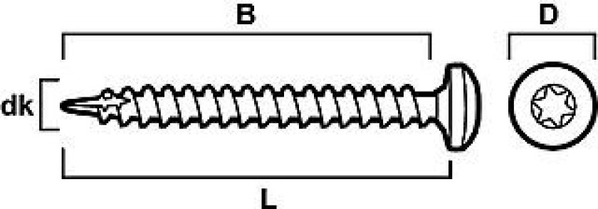 Treskrue inv ph hg 6x70 fzb a-100 panhode helgjenget blankforsinket