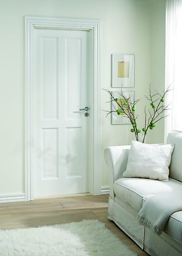 Dørbl craft 04 7x21 hvit malt klassisk fyllingsdør