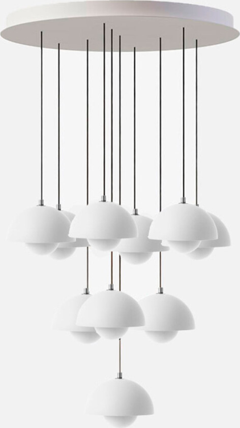 Flowerpot Chandelier VP1 10-lys Ø77 - hvit