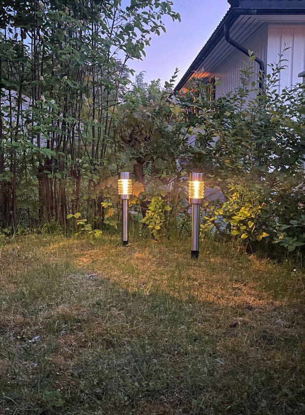 Hagelys 3-pk m/spyd solcelledrevet - rustfritt stål