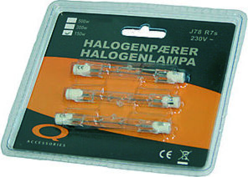Halogenrør 120 W 78 mm a 3 stk Q-accessories