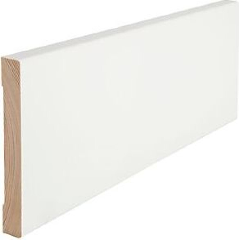 Bilde av Karmlist furu rundkant hvit bomull S0502-Y 15x120 mm