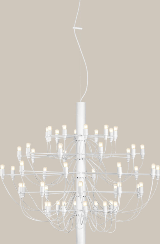 2097/50 Sarfatti lysekrone - matt hvit/frostet