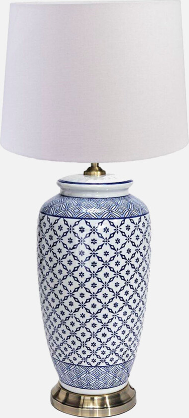 Li Jing bordlampe H49 - blå ruter