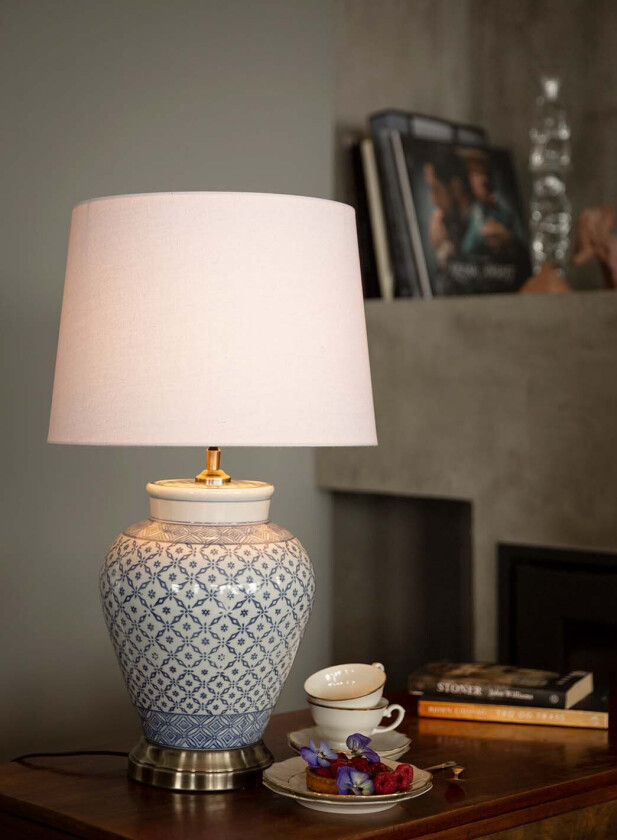 Fang Hong bordlampe H38 - blå rutet