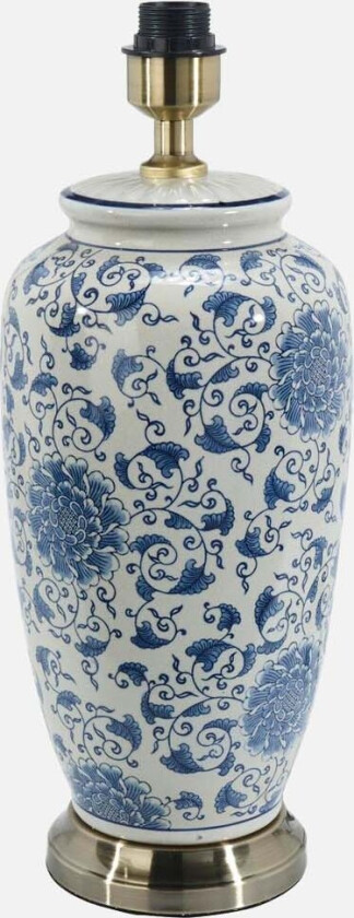 Li Jing bordlampe H49 - hvit blå blomster