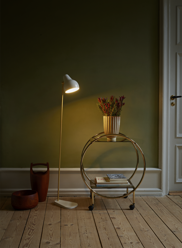 VL 38 gulvlampe - hvit/messing