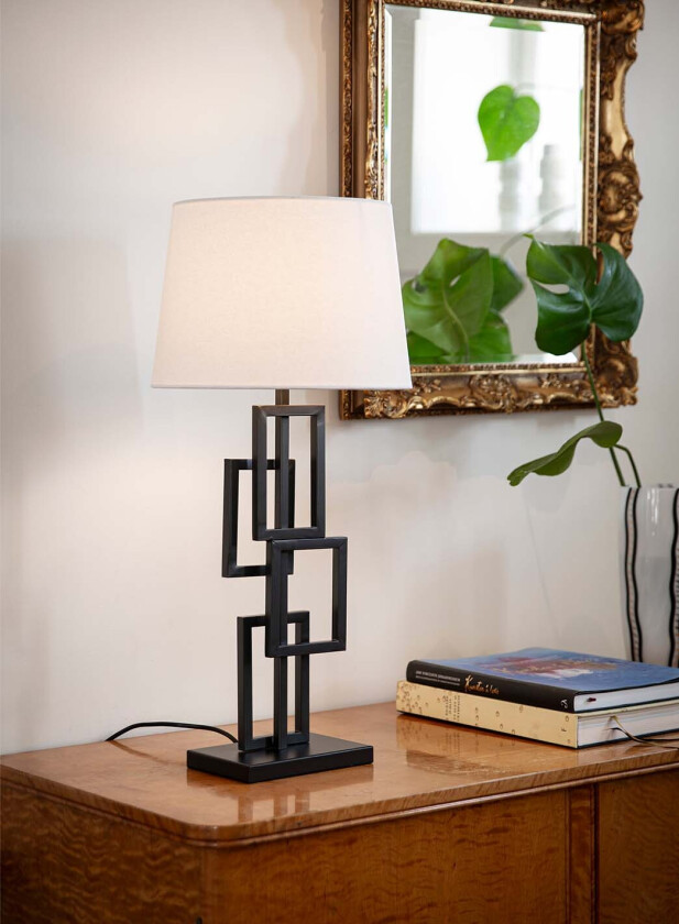 Square bordlampe - sort