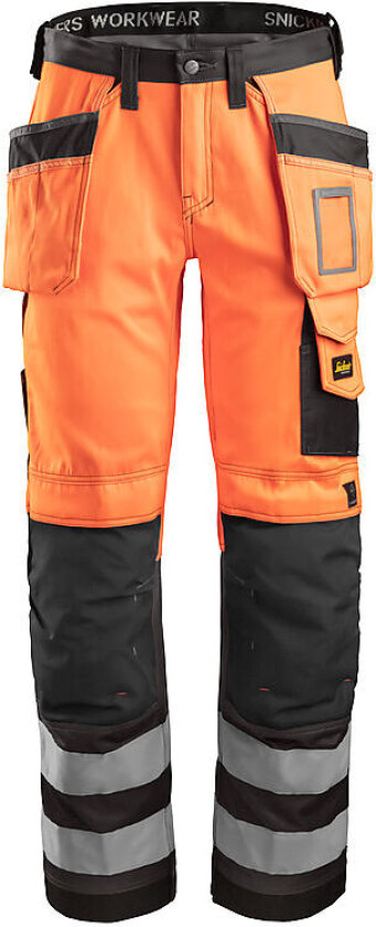 Håndverksbukse 3233 High Vis kl.2oransje/sort str 46