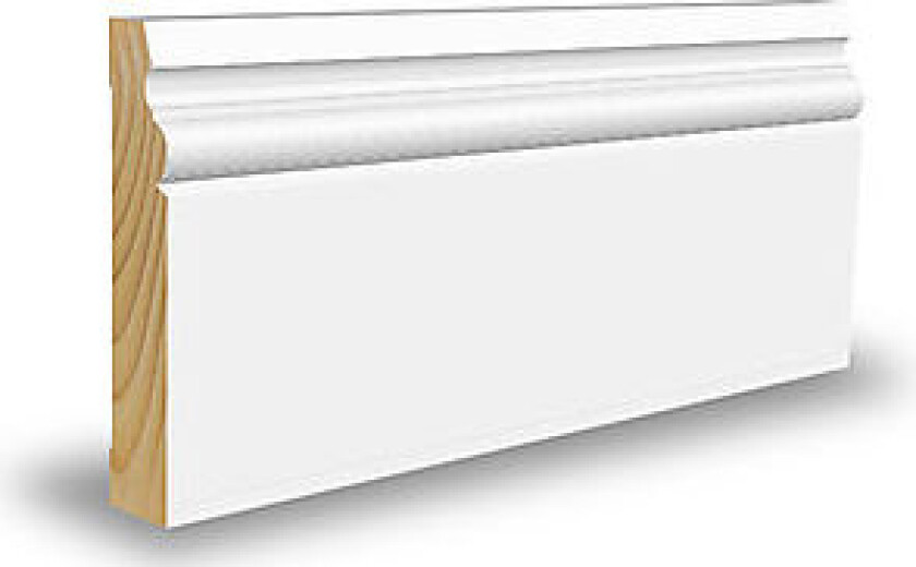 Bilde av Gulvlist furu profilert CW252 hvit bomull S0502-Y 21x95x4400 mm