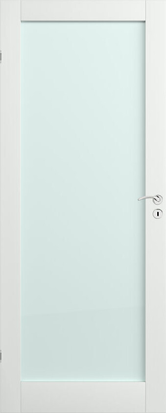 Trend 1 dørblad hvit m/ glass 90x210 cm