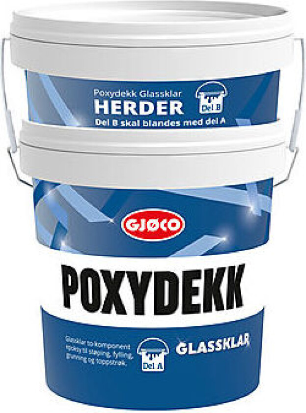 Poxydekk glassklar sett 3kg del a + del b
