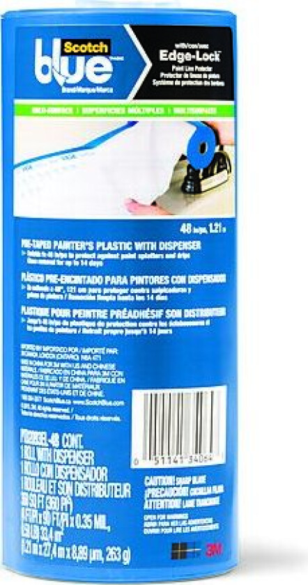 Maskeringsfilm i disp 122cm x27,4m m scotchblue masktape ptd2093el-48