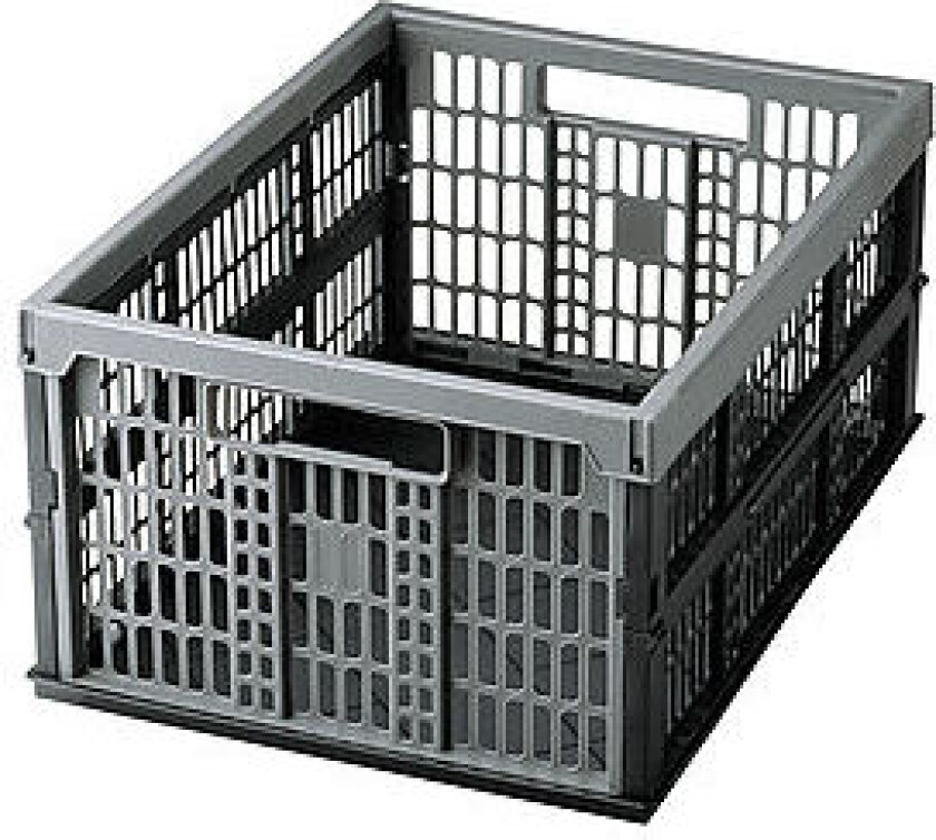 Kasse sammenleggbar grå 48x35x24 cm