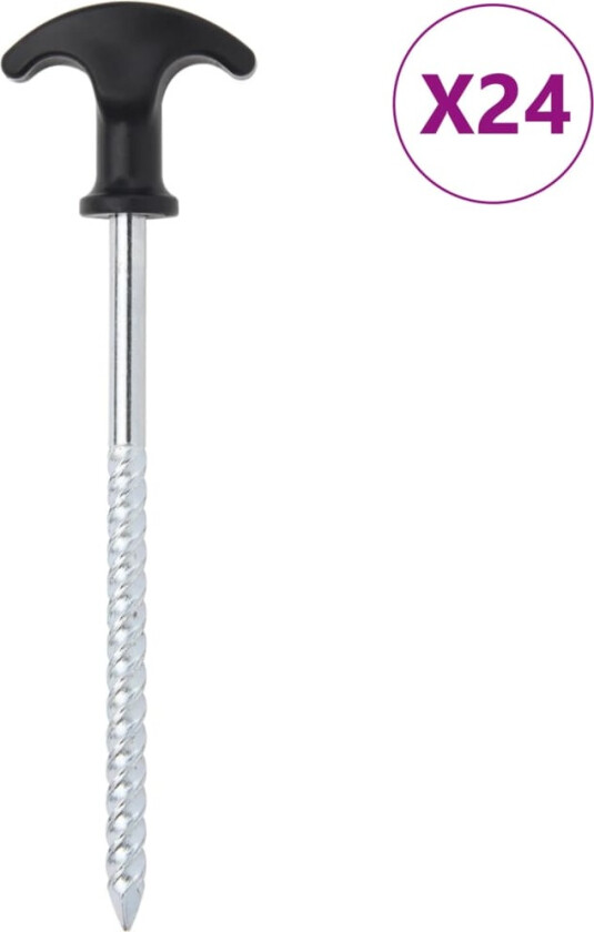 Bilde av Teltplugger 24 stk 17 cm Ø7 mm galvanisert stål