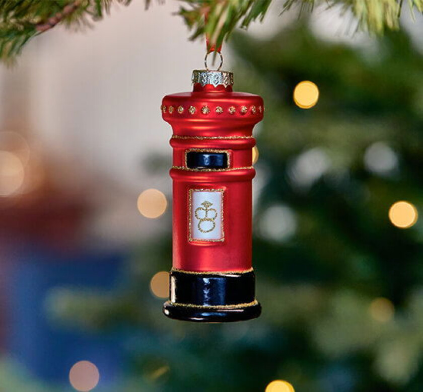 Barney brevkasse juletrepynt rød