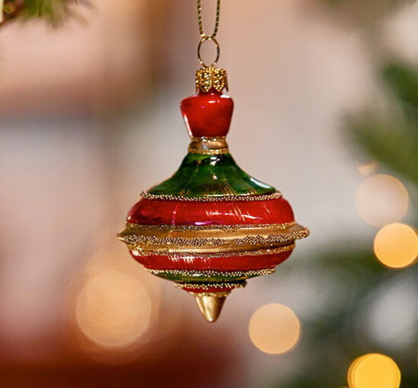 Amos snurrende juletrepynt rød/grå