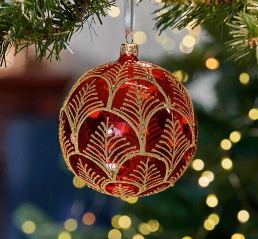 Lux Myrtle julekule rød gjennomsiktig