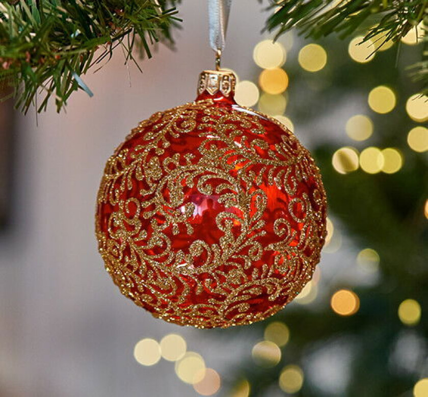 Lux Amelia julekule rød gjennomsiktig