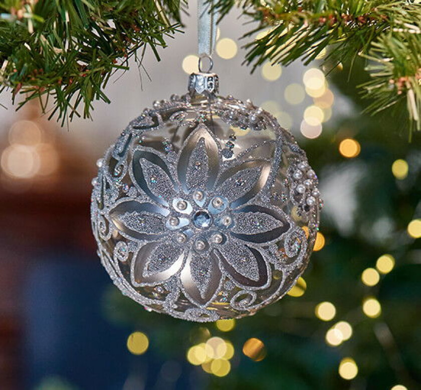 Lux Aurelia julekule sølv/klarglass