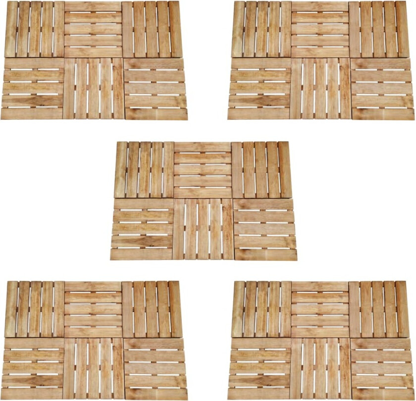 Terrassebord 30 stk 50x50 cm tre brun