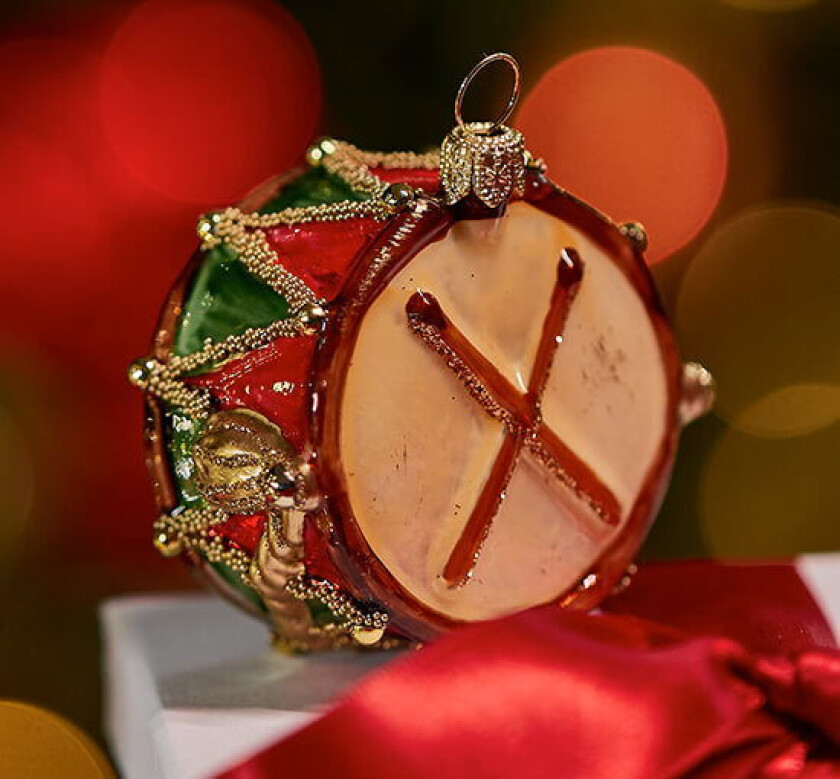 Noah tromme juletrepynt rød